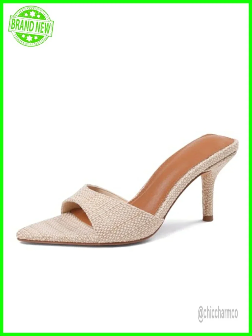 Kitten Heels Mules Sandals Women Slip On Stiletto Slingback Open Peep Toe Party